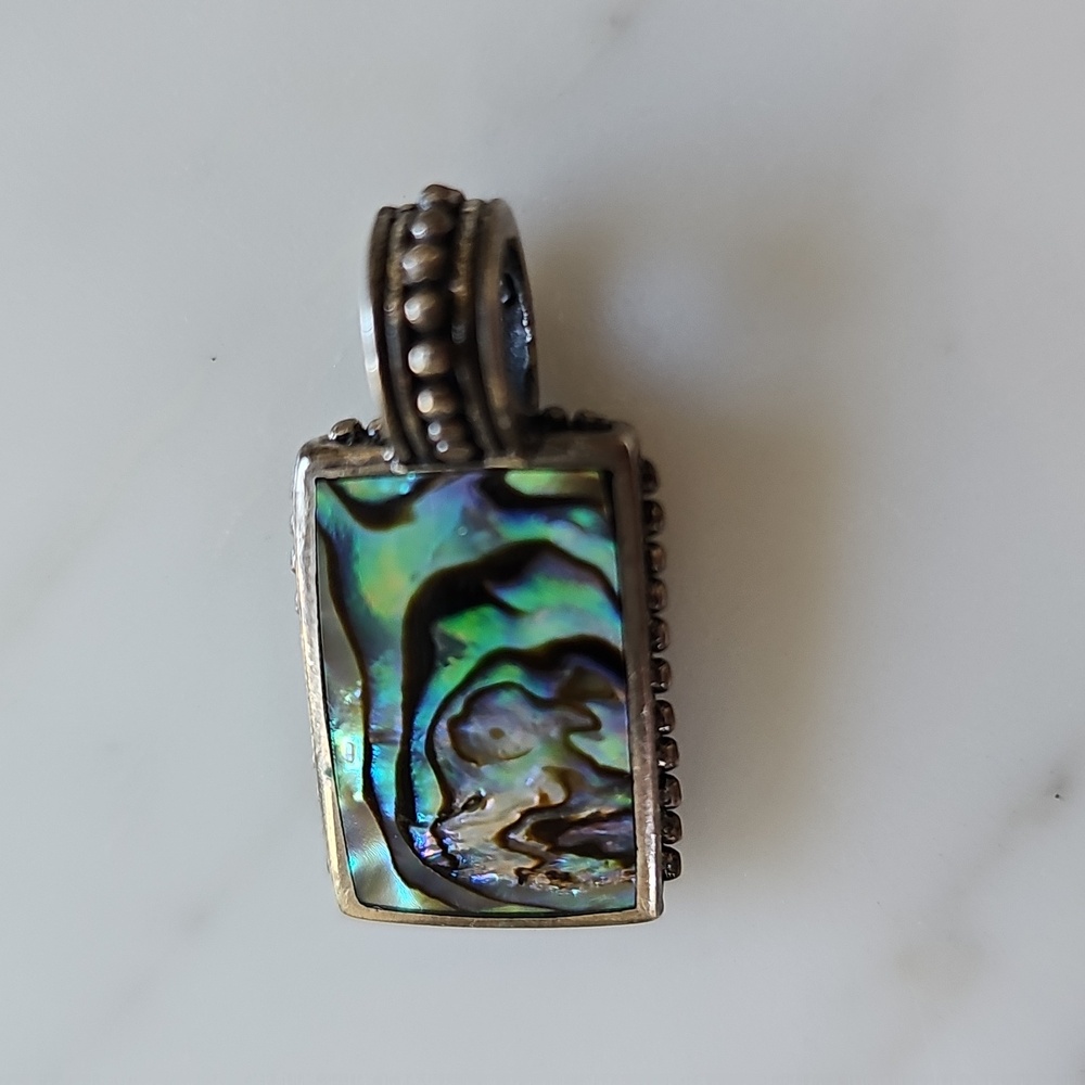 Abalone Shell Filigree Back Pendant